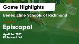 Benedictine Schools of Richmond vs Episcopal  Game Highlights - April 26, 2022