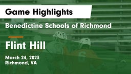Benedictine Schools of Richmond vs Flint Hill  Game Highlights - March 24, 2023