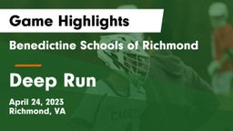 Benedictine Schools of Richmond vs Deep Run  Game Highlights - April 24, 2023