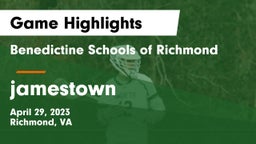 Benedictine Schools of Richmond vs jamestown  Game Highlights - April 29, 2023
