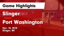 Slinger  vs Port Washington  Game Highlights - Dec. 18, 2018