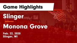 Slinger  vs Monona Grove  Game Highlights - Feb. 22, 2020