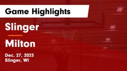 Slinger  vs Milton  Game Highlights - Dec. 27, 2023