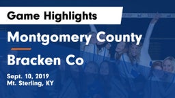Montgomery County  vs Bracken Co Game Highlights - Sept. 10, 2019