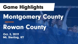 Montgomery County  vs Rowan County  Game Highlights - Oct. 3, 2019