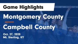 Montgomery County  vs Campbell County Game Highlights - Oct. 27, 2020