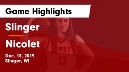 Slinger  vs Nicolet  Game Highlights - Dec. 13, 2019