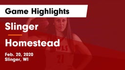 Slinger  vs Homestead  Game Highlights - Feb. 20, 2020