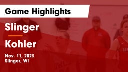 Slinger  vs Kohler  Game Highlights - Nov. 11, 2023