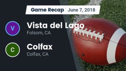Recap: Vista del Lago  vs. Colfax  2018