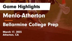 Menlo-Atherton  vs Bellarmine College Prep  Game Highlights - March 17, 2023