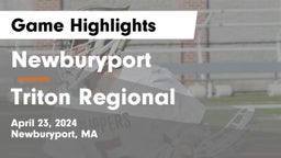 Newburyport  vs Triton Regional  Game Highlights - April 23, 2024
