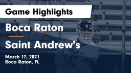 Boca Raton  vs Saint Andrew's  Game Highlights - March 17, 2021