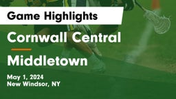 Cornwall Central  vs Middletown  Game Highlights - May 1, 2024