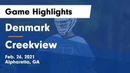 Denmark  vs Creekview  Game Highlights - Feb. 26, 2021