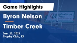 Byron Nelson  vs Timber Creek  Game Highlights - Jan. 22, 2021