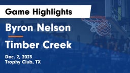 Byron Nelson  vs Timber Creek  Game Highlights - Dec. 2, 2023