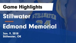 Stillwater  vs Edmond Memorial Game Highlights - Jan. 9, 2018