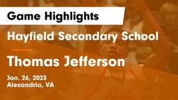 Hayfield Secondary School vs Thomas Jefferson  Game Highlights - Jan. 26, 2023