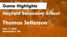 Hayfield Secondary School vs Thomas Jefferson  Game Highlights - Feb. 4, 2023