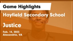 Hayfield Secondary School vs Justice  Game Highlights - Feb. 14, 2023