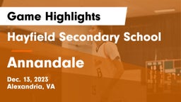 Hayfield Secondary School vs Annandale  Game Highlights - Dec. 13, 2023