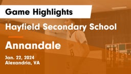 Hayfield Secondary School vs Annandale  Game Highlights - Jan. 22, 2024