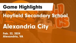 Hayfield Secondary School vs Alexandria City  Game Highlights - Feb. 22, 2024