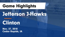 Jefferson  J-Hawks vs Clinton  Game Highlights - Nov. 27, 2018