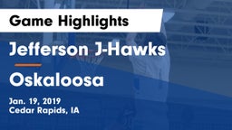 Jefferson  J-Hawks vs Oskaloosa  Game Highlights - Jan. 19, 2019