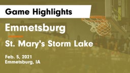 Emmetsburg  vs St. Mary's Storm Lake Game Highlights - Feb. 5, 2021