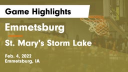 Emmetsburg  vs St. Mary's Storm Lake Game Highlights - Feb. 4, 2022