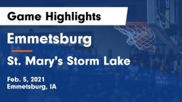 Emmetsburg  vs St. Mary's Storm Lake Game Highlights - Feb. 5, 2021