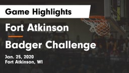 Fort Atkinson  vs Badger Challenge Game Highlights - Jan. 25, 2020