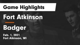 Fort Atkinson  vs Badger  Game Highlights - Feb. 1, 2021