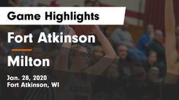 Fort Atkinson  vs Milton  Game Highlights - Jan. 28, 2020