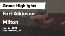 Fort Atkinson  vs Milton  Game Highlights - Jan. 26, 2021