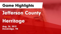 Jefferson County  vs Herritage Game Highlights - Aug. 26, 2019