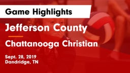 Jefferson County  vs Chattanooga Christian  Game Highlights - Sept. 28, 2019