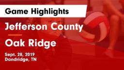 Jefferson County  vs Oak Ridge Game Highlights - Sept. 28, 2019