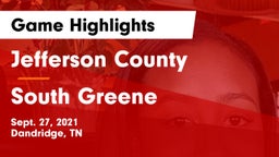Jefferson County  vs South Greene   Game Highlights - Sept. 27, 2021