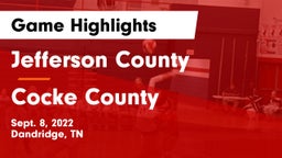 Jefferson County  vs Cocke County Game Highlights - Sept. 8, 2022