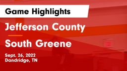 Jefferson County  vs South Greene Game Highlights - Sept. 26, 2022