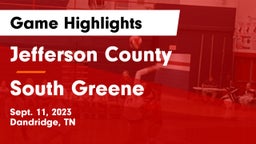 Jefferson County  vs South Greene  Game Highlights - Sept. 11, 2023