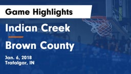 Indian Creek  vs Brown County  Game Highlights - Jan. 6, 2018