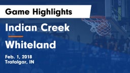 Indian Creek  vs Whiteland Game Highlights - Feb. 1, 2018