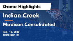 Indian Creek  vs Madison Consolidated  Game Highlights - Feb. 13, 2018