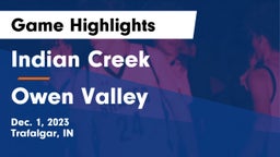 Indian Creek  vs Owen Valley  Game Highlights - Dec. 1, 2023