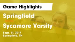 Springfield  vs Sycamore Varsity Game Highlights - Sept. 11, 2019