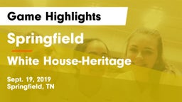 Springfield  vs White House-Heritage  Game Highlights - Sept. 19, 2019